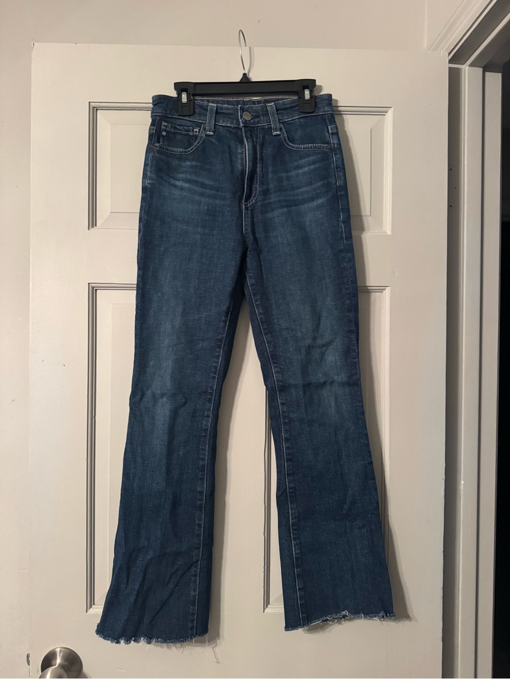 Ag Adriano Goldschmied Dark Indigo High-Rise Slight Flare Jeans